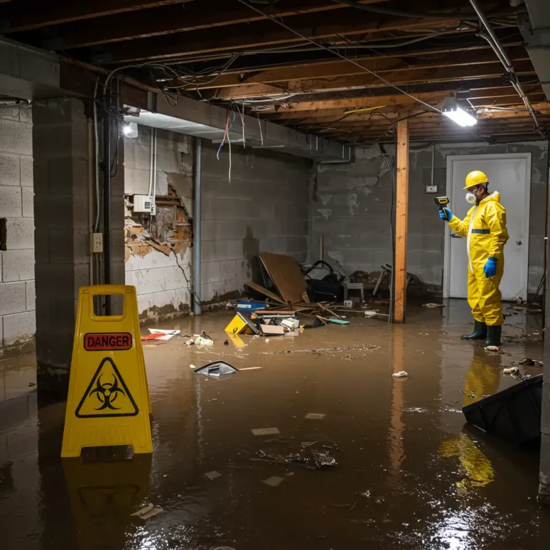 Flooded Basement Electrical Hazard in Central City, AZ Property